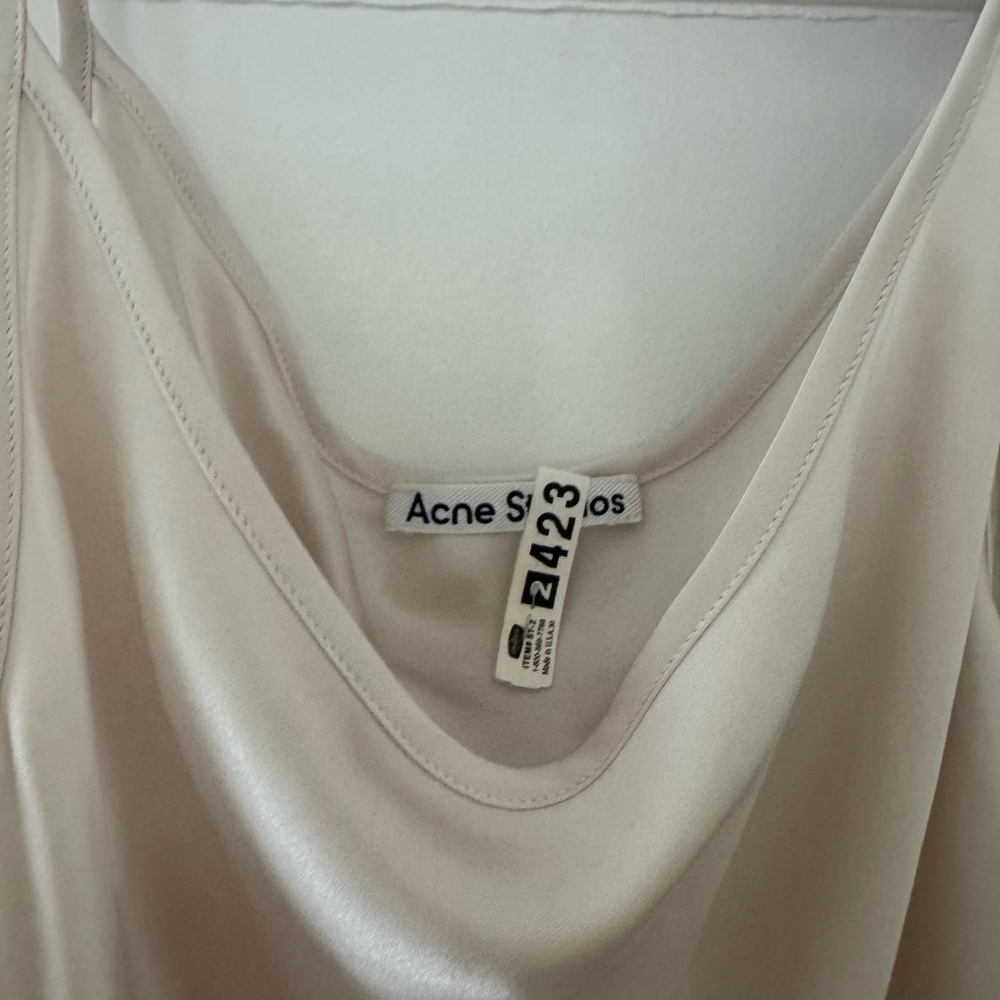 Acne Studios White Satin Wrap Tank--Size 38 - Picture 2 of 6